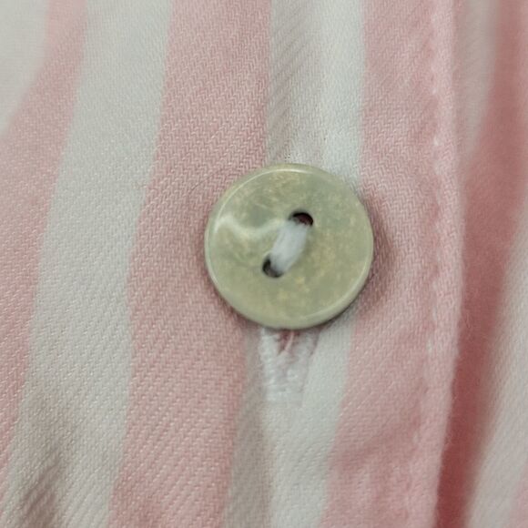 M VICTORIA'S SECRET pink striped lightweight flannel sleep lounge top MEDIUM - Picture 6 of 8